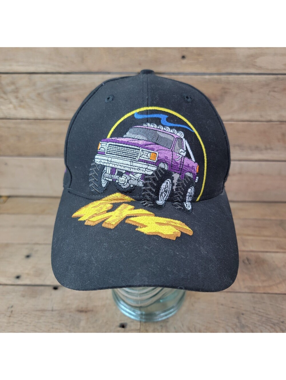 Vintage 4x4 Monster Truck Embroidered Cap America Snapback Hat Black